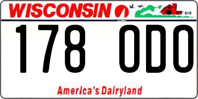 WI license plate 178ODO