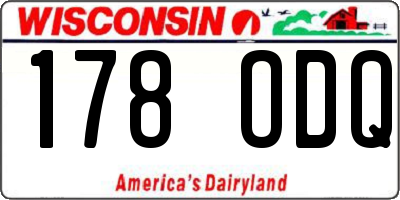 WI license plate 178ODQ