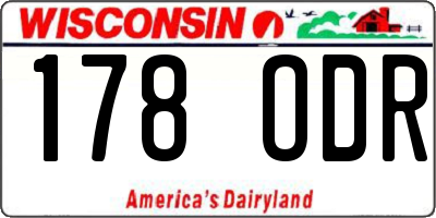 WI license plate 178ODR