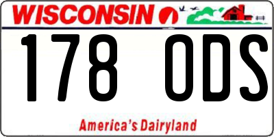 WI license plate 178ODS