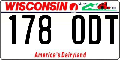 WI license plate 178ODT
