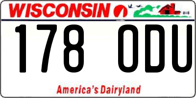 WI license plate 178ODU