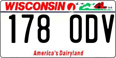 WI license plate 178ODV