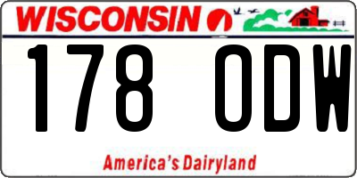 WI license plate 178ODW
