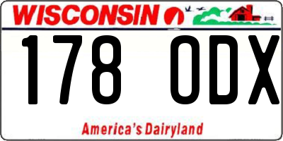 WI license plate 178ODX