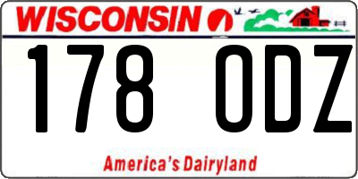 WI license plate 178ODZ