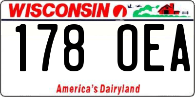 WI license plate 178OEA