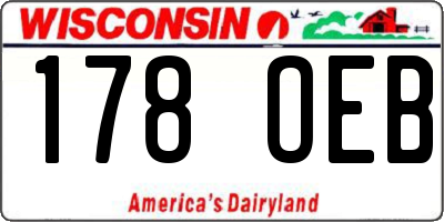 WI license plate 178OEB