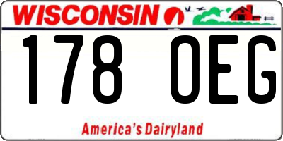 WI license plate 178OEG