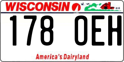 WI license plate 178OEH
