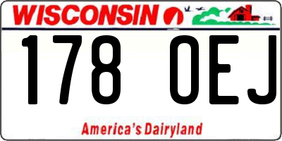 WI license plate 178OEJ