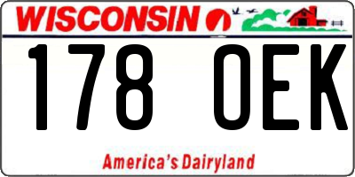 WI license plate 178OEK