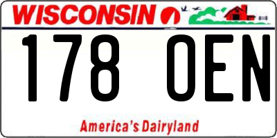 WI license plate 178OEN