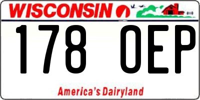 WI license plate 178OEP