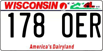 WI license plate 178OER
