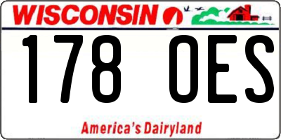 WI license plate 178OES