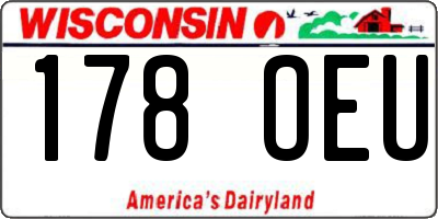 WI license plate 178OEU