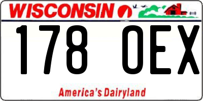 WI license plate 178OEX