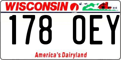 WI license plate 178OEY
