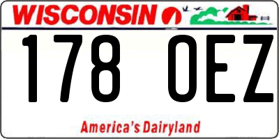 WI license plate 178OEZ
