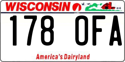 WI license plate 178OFA