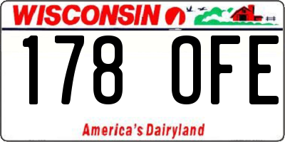 WI license plate 178OFE