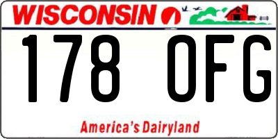 WI license plate 178OFG