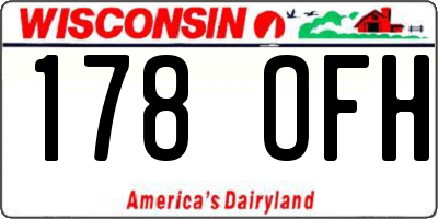 WI license plate 178OFH