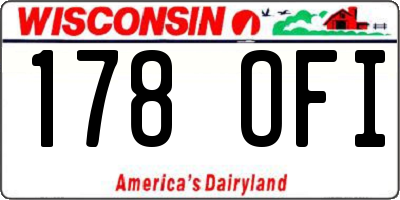 WI license plate 178OFI