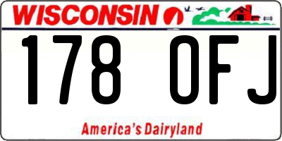 WI license plate 178OFJ