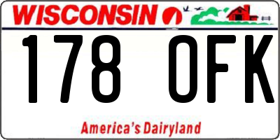 WI license plate 178OFK