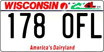 WI license plate 178OFL