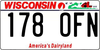 WI license plate 178OFN
