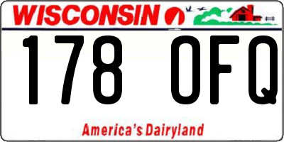 WI license plate 178OFQ
