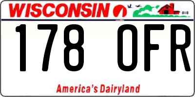 WI license plate 178OFR