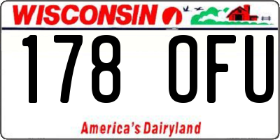WI license plate 178OFU