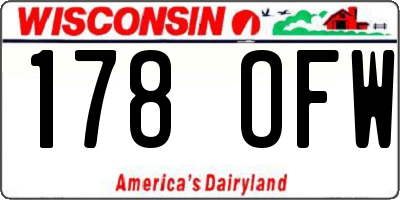 WI license plate 178OFW