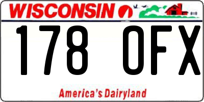 WI license plate 178OFX