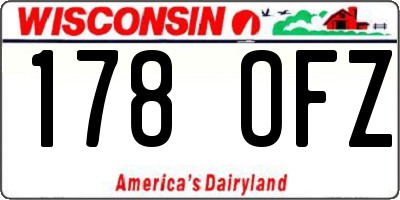 WI license plate 178OFZ