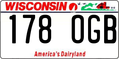 WI license plate 178OGB