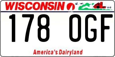 WI license plate 178OGF