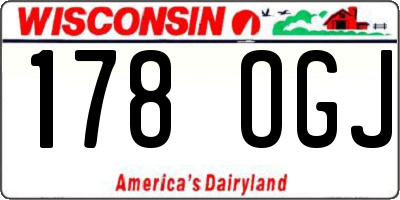 WI license plate 178OGJ