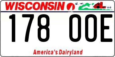WI license plate 178OOE