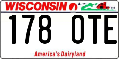 WI license plate 178OTE