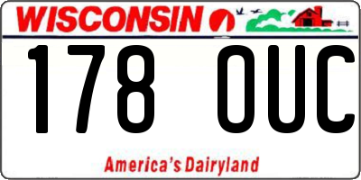 WI license plate 178OUC
