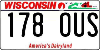 WI license plate 178OUS