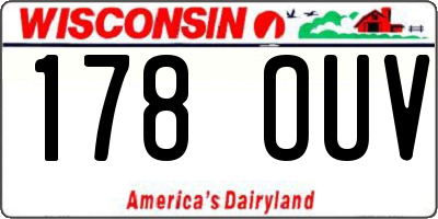 WI license plate 178OUV