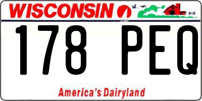 WI license plate 178PEQ