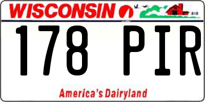 WI license plate 178PIR
