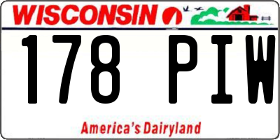 WI license plate 178PIW